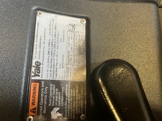 Used Yale forklift serial number