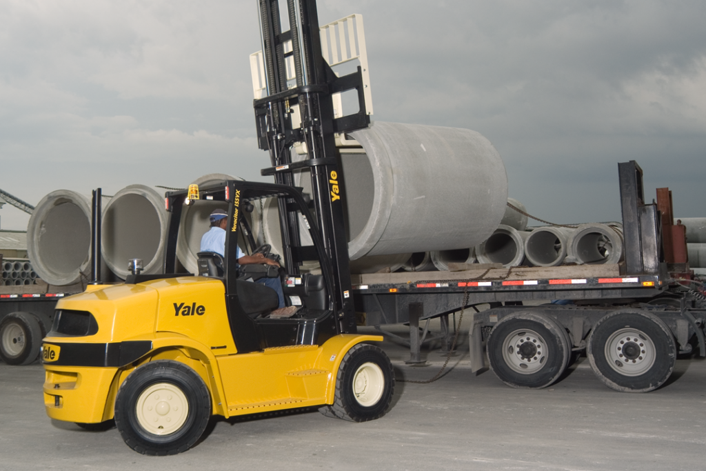 Person operating a Yale forklift