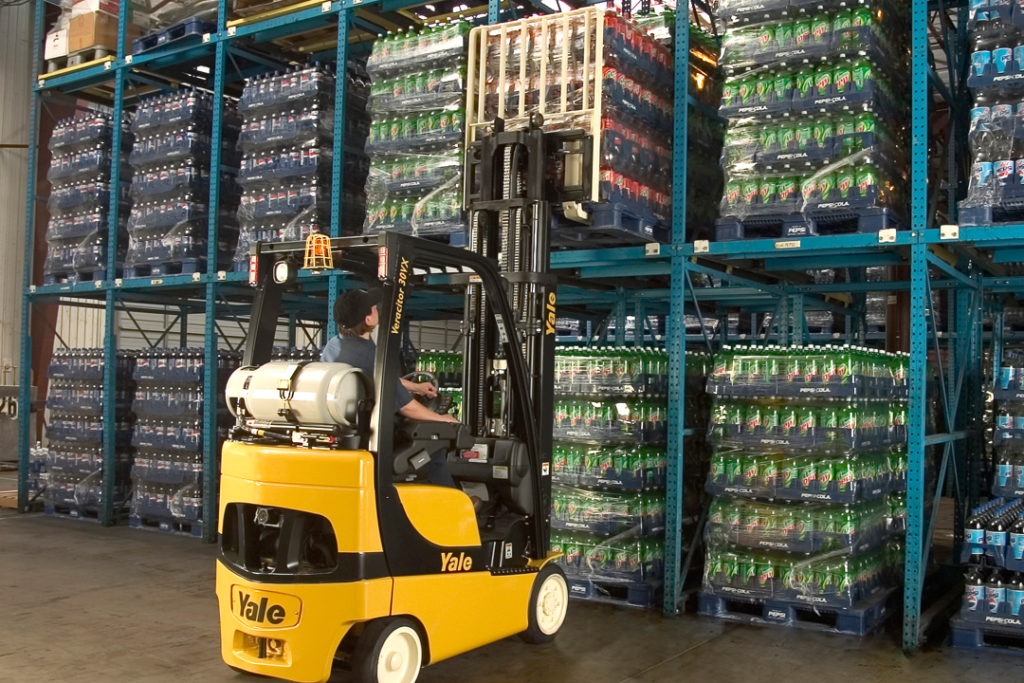 Person operating a Yale forklift