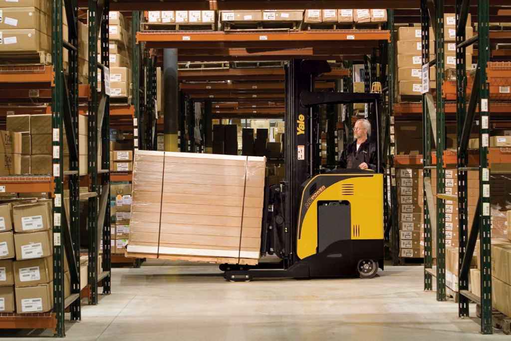 Person operating a Yale forklift