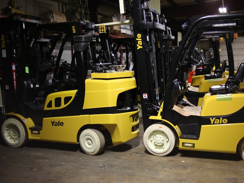 Fleet of Yale forklifts