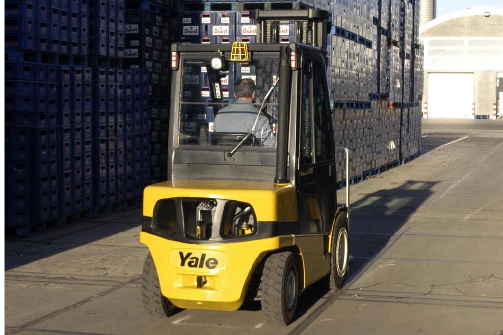 Person operating a Yale forklift