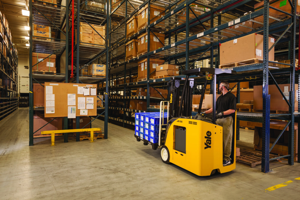 Yale forklift in a warehouse